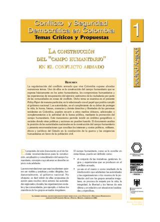 La construcción del "campo humanitario" en el conflicto armado