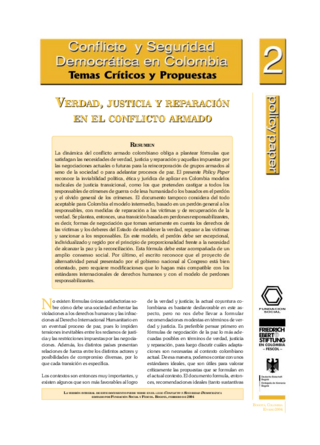 Verdad, justicia y reparación en el conflicto armado