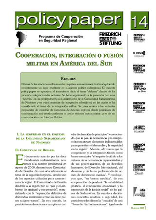Cooperación, integración o fusión militar en América del Sur