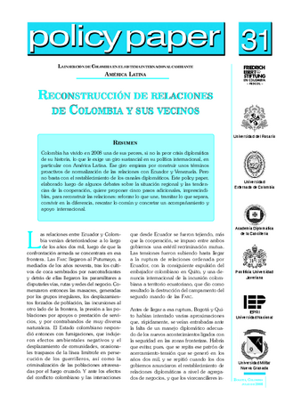 Reconstrucción de relaciones de Colombia y sus vecinos