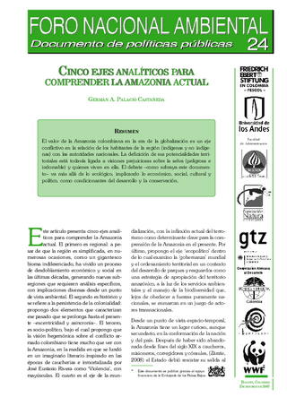 Cinco ejes analíticos para comprender la Amazonia actual