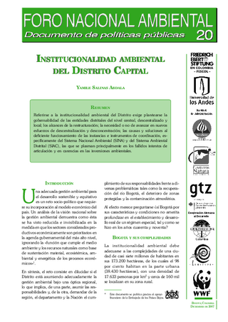Institucionalidad ambiental del distrito capital