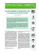La ley forestal y su relación con los acuerdos internacionales