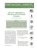 Algunos comentarios al proyecto de ley general forestal