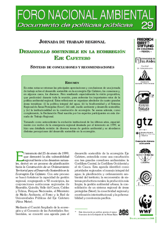 Desarrollo sostenible en la ecorregión Eje Cafetero