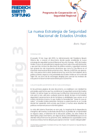 La nueva estrategia de seguridad nacional de Estados Unidos