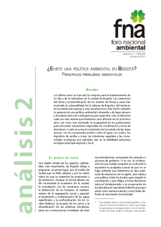 Existe una política ambiental en Bogotá?