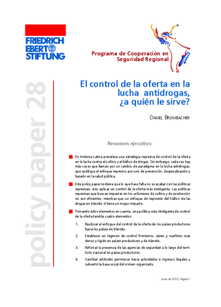 El control de la oferta en la lucha antidorgas, a quien le sirve?
