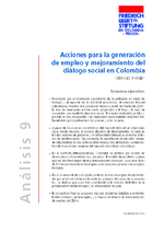 Acciones para la generación de empleo y mejoramiento del diálogo social en Colombia