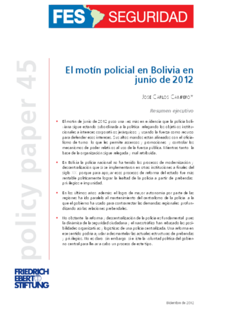El motín policial en Bolivia en junion de 2012