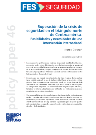Superación de la crisis de seguridad en el triángulo norte de Centroamérica