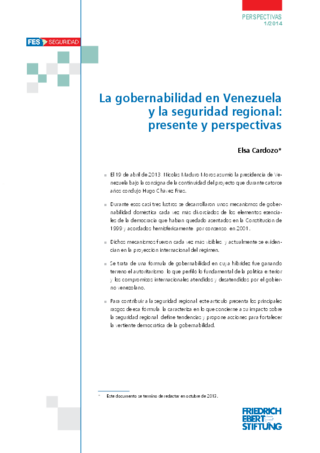La gobernabilidad en Venezuela y la seguridad regional