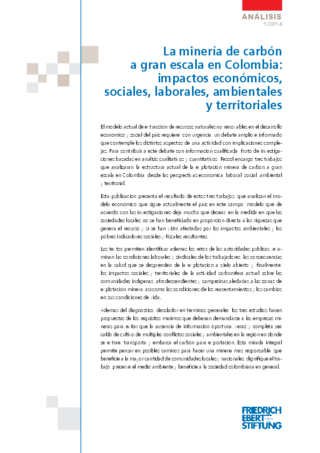 La minería de carbón a gran escala en Colombia