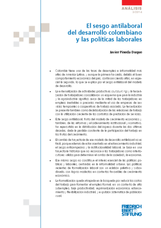 El sesgo antilaboral del desarrollo colombiano y las políticas laborales