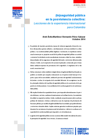 (In)seguridad pública en la posviolencia colectiva