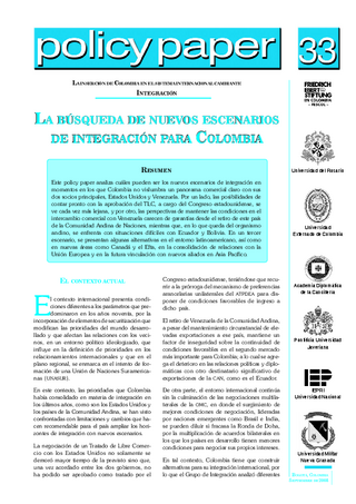 La búsqueda de nuevos escenarios de integración para Colombia
