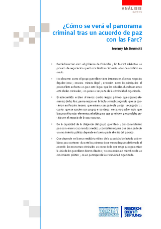 Cómo se verá el panorama criminal tras un acuerdo de paz con las Farc?