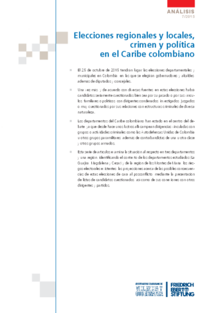 Elecciones regionales y locales, crimen y política en el Caribe colombiano