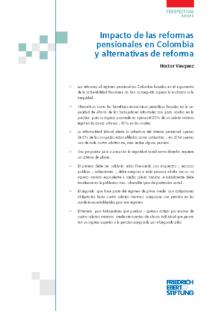 Impacto de las reformas pensionales en Colombia y alternativas de reforma