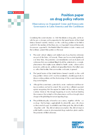 Position paper on drug policy reform