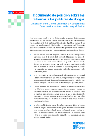 Documento de posición sobre las reformas a las políticas de drogas