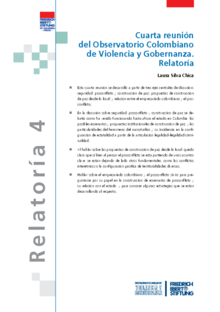 Cuarta reunión del Observatorio Colombiano de Violencia y Gobernanza