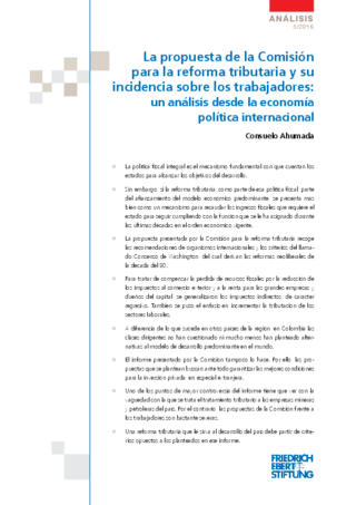 La propuesta de la Comisión para la reforma tributaria y su incidencia sobre los trabajadores