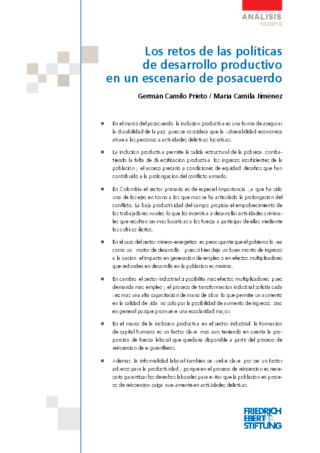 Los retos de las políticas de desarrollo productivo en un escenario de posacuerdo