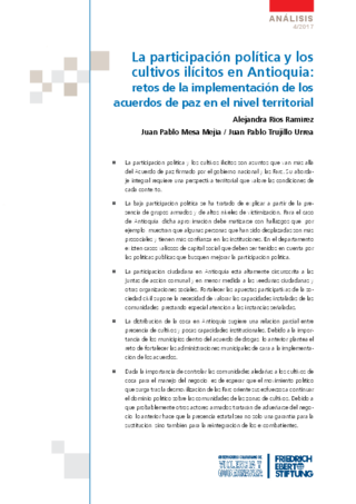 La participación política y los cultivos ilícitos en Antioquia