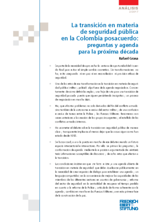 La transición en materia de seguridad pública en la Colombia posacuerdo