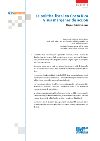 La política fiscal en Costa Rica y sus márgenes de acción