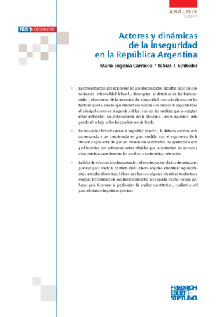 Actores y dinámicas de la inseguridad en la República Argentina