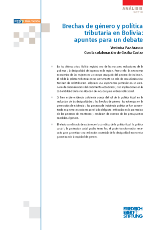 Brechas de género y política tributaria en Bolivia