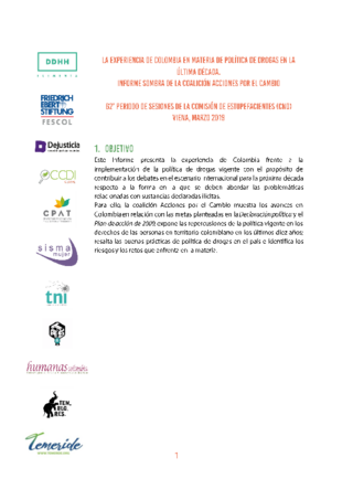 La experiencia de Colombia en materia de política de drogas en la última década