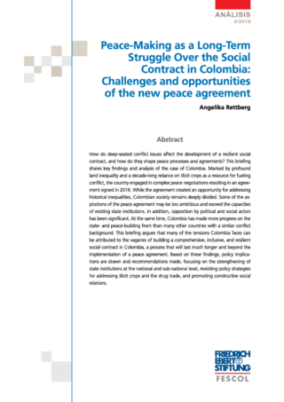 Peace-making as a long-term struggle over the social contract in Colombia