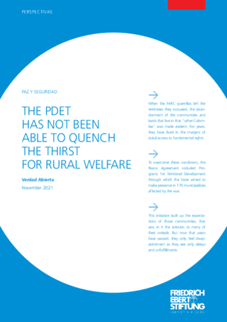 The PDET has not been able to quench the thirst for rural welfare