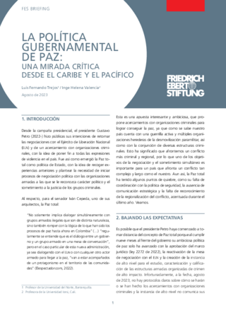 La política gubernamental de paz