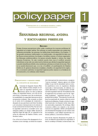 Seguridad regional andina y escenarios posibles